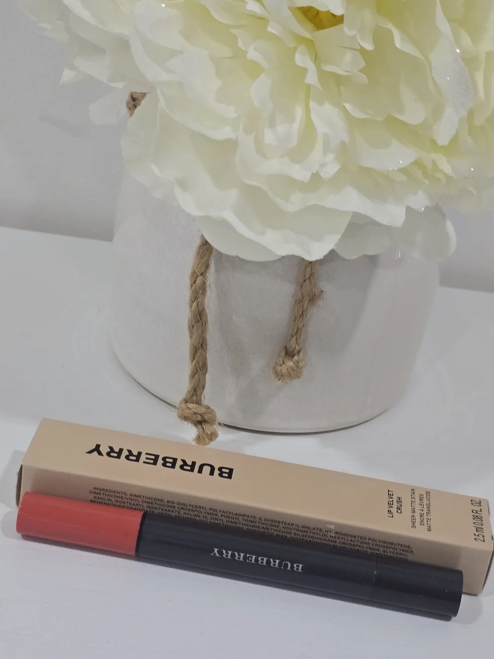 Burberry Lip Velvet Crush Sheer-Matte Stain In Shade 16 Copper Pink NIB
